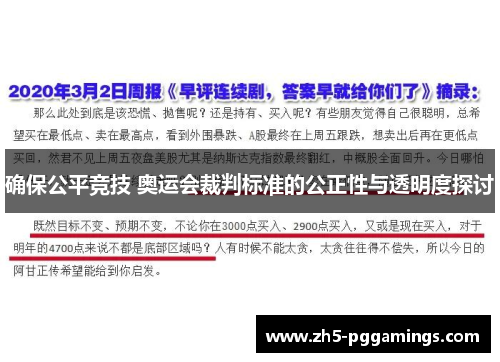 确保公平竞技 奥运会裁判标准的公正性与透明度探讨