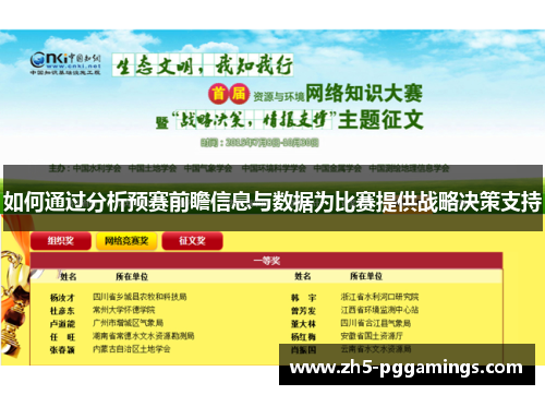如何通过分析预赛前瞻信息与数据为比赛提供战略决策支持