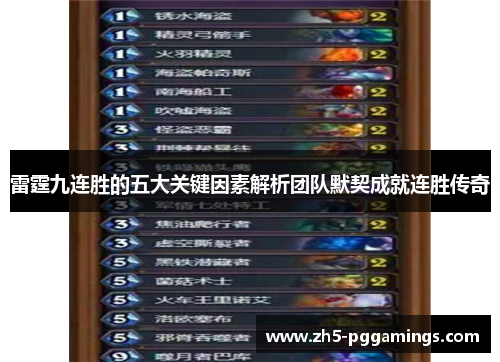 雷霆九连胜的五大关键因素解析团队默契成就连胜传奇
